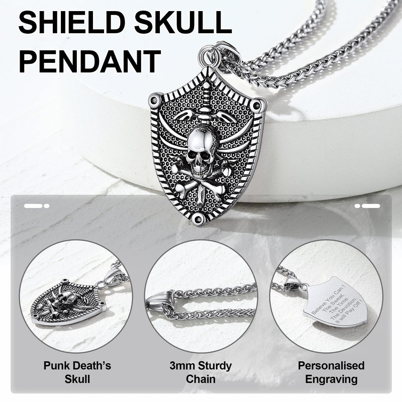 Flash Viking Norse Runes Skull Necklaces for Man
