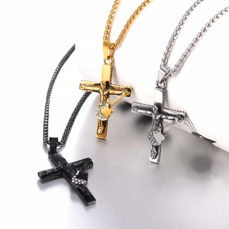 Guitar Jesus Cross Necklace Pendant for