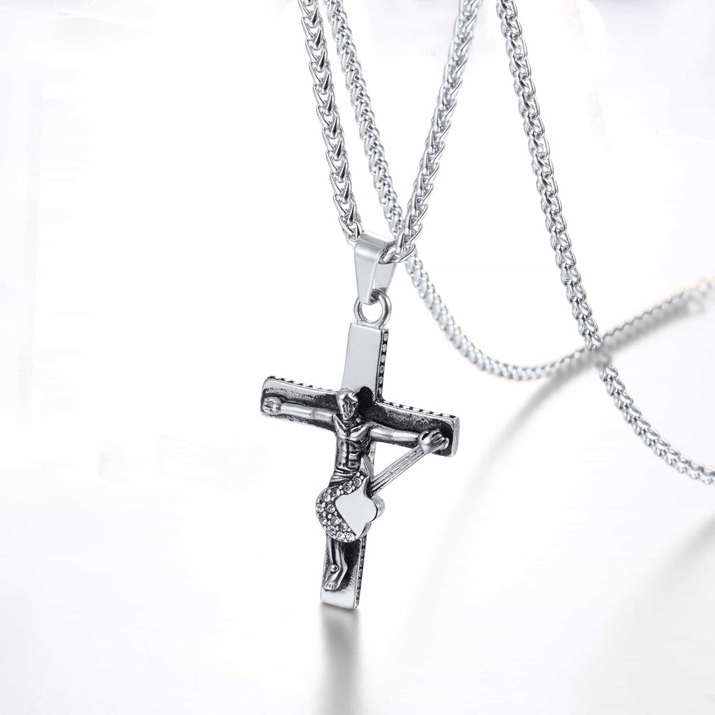 Guitar Jesus Cross Necklace Pendant for
