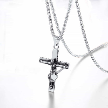 Guitar Jesus Cross Necklace Pendant for