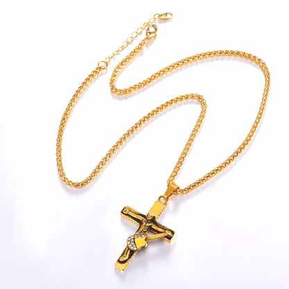 Guitar Jesus Cross Necklace Pendant for
