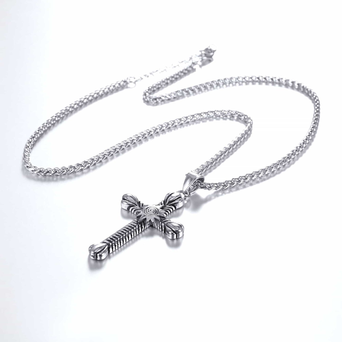 Stainless Steel Cross Crucifix Necklace for