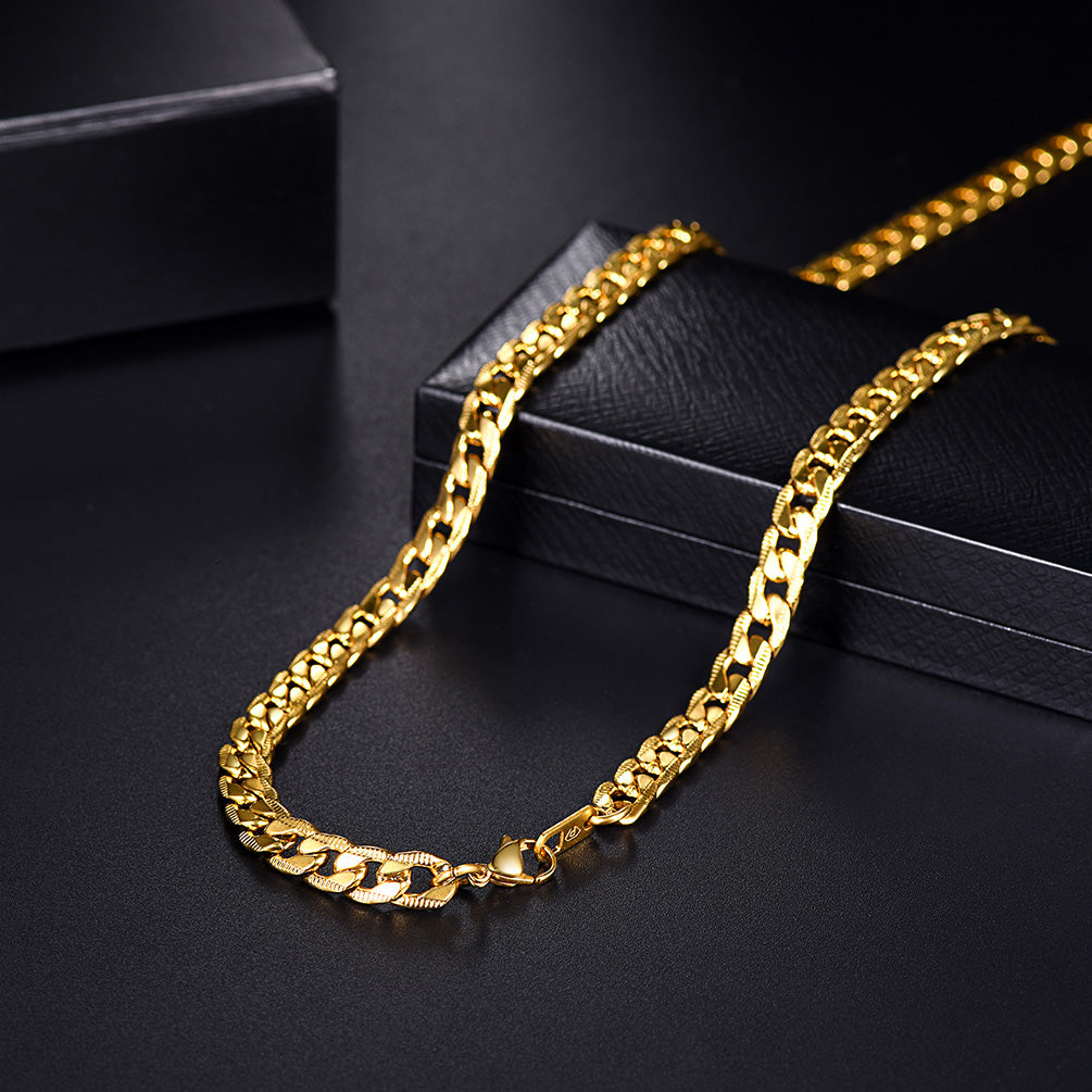 7mm Width Curban Chain Necklace for