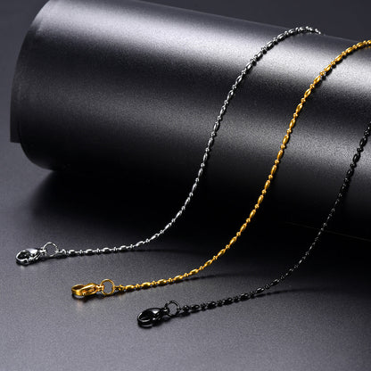 1.5mm Stainless Steel Slim Rope Chain Necklace for