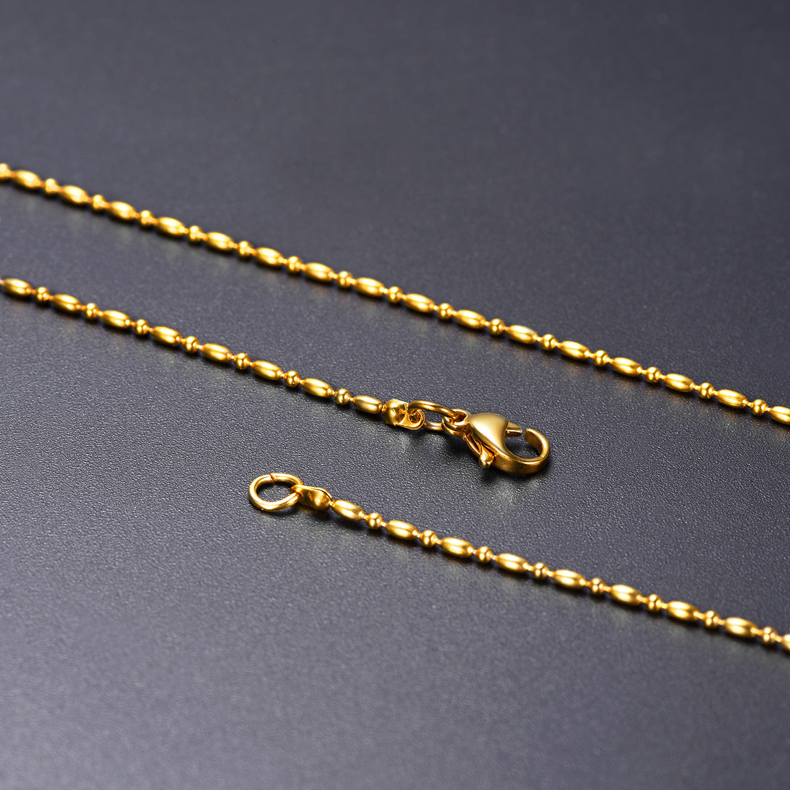 1.5mm Stainless Steel Slim Rope Chain Necklace for