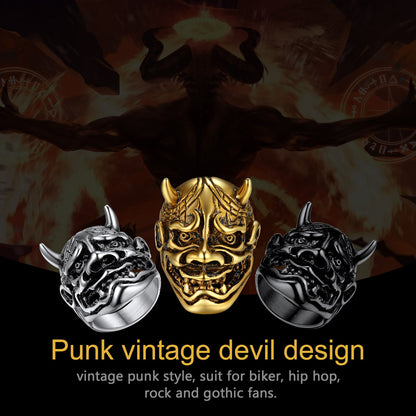 Gothic Hannya Mask Demon Ring for
