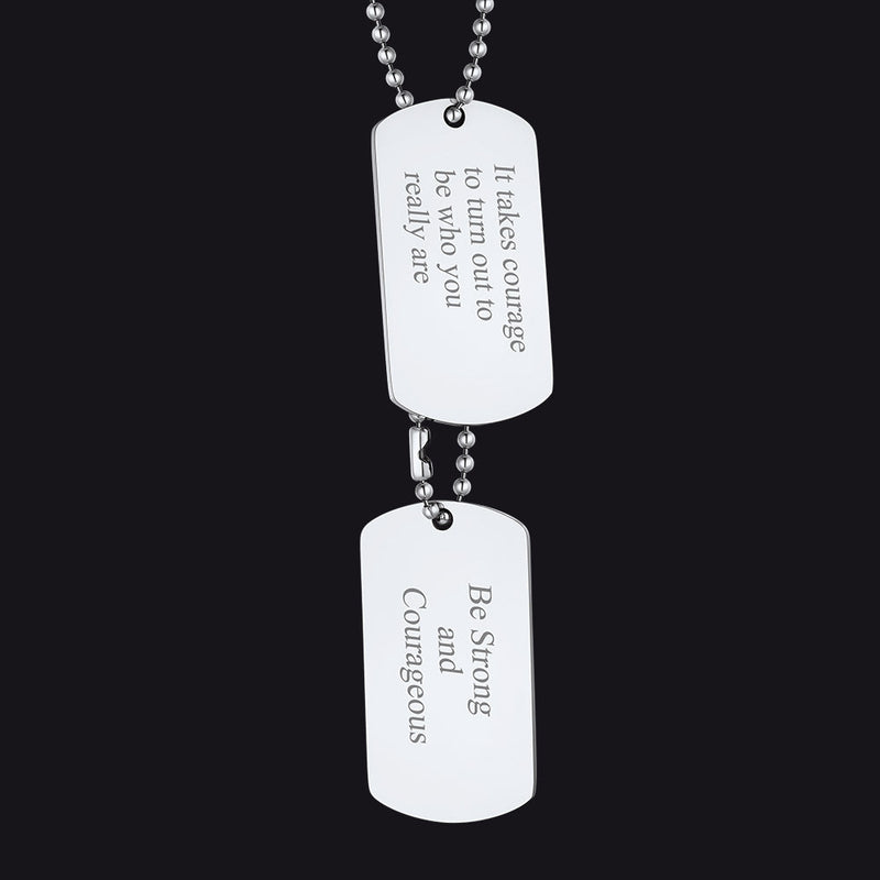 Custom Military Double Dog Tag Necklace Gift for