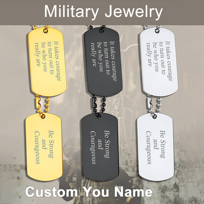 Custom Military Double Dog Tag Necklace Gift for