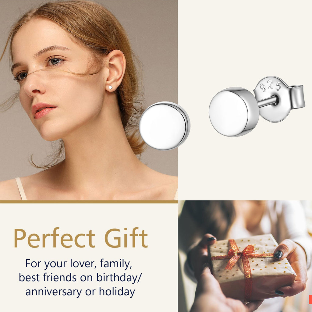 Sterling Silver Dot Stud Earrings for