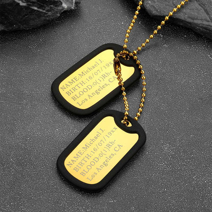 Custom Military Army Double-side Dog Tag Necklace for