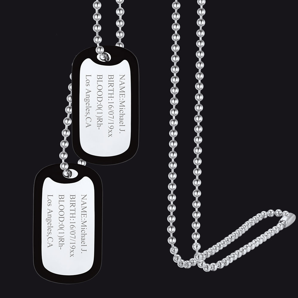 Custom Military Army Double-side Dog Tag Necklace for