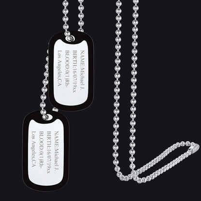 Custom Military Army Double-side Dog Tag Necklace for