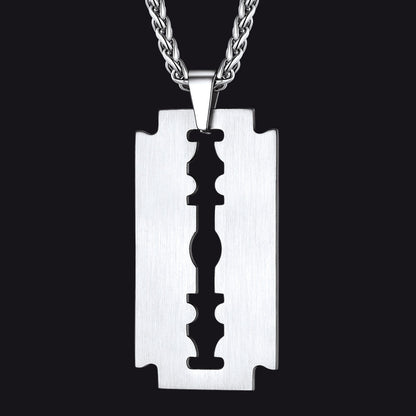 Eboy Razor Blade Dog Tag Pendant Necklace for