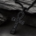 Egyptian Ankh Cross Necklace Pendant With Hieroglyphic for