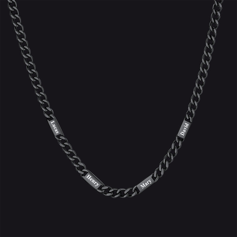 Customized Engraved Cuban Chain Name Link Necklace for