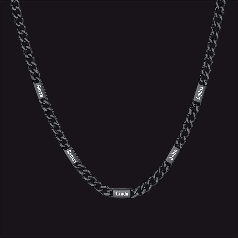 Customized Engraved Cuban Chain Name Link Necklace for