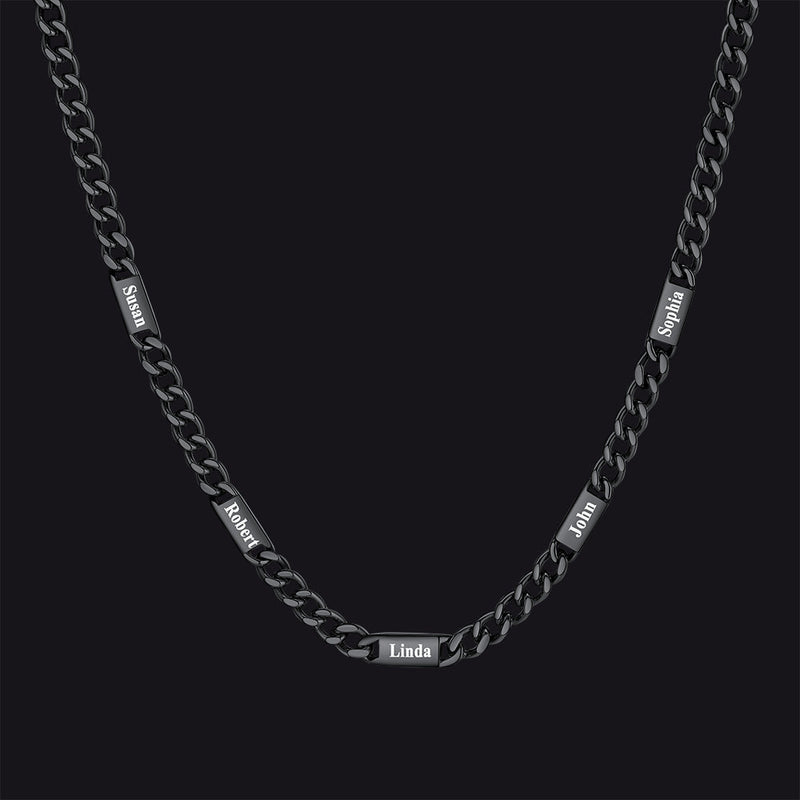 Customized Engraved Cuban Chain Name Link Necklace for
