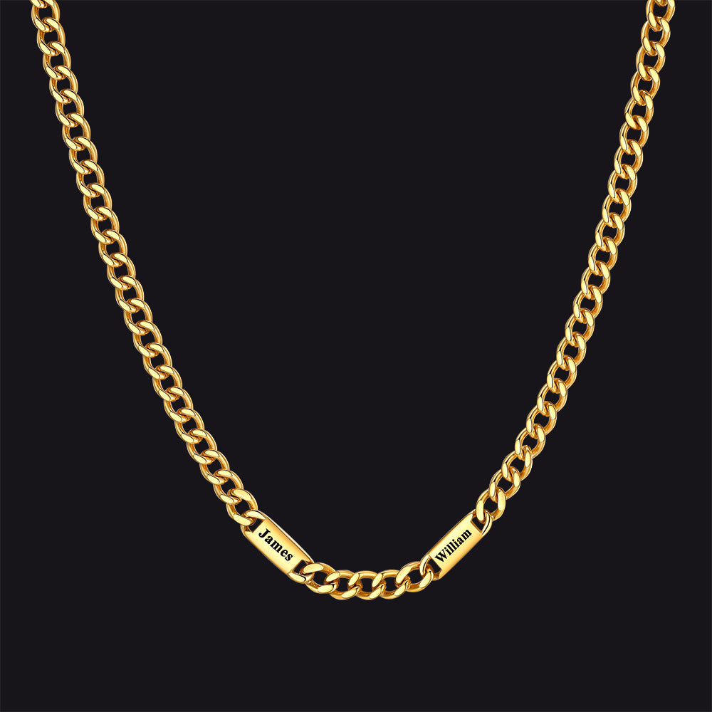 To My Engraved Name Chain Necklace, Birthday or Anniversary Gift for Him