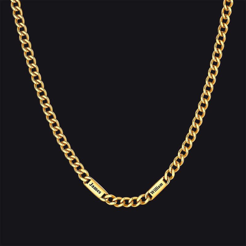 Customized Engraved Cuban Chain Name Link Necklace for
