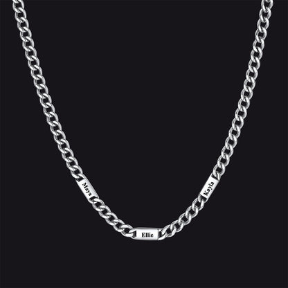 Customized Engraved Cuban Chain Name Link Necklace for