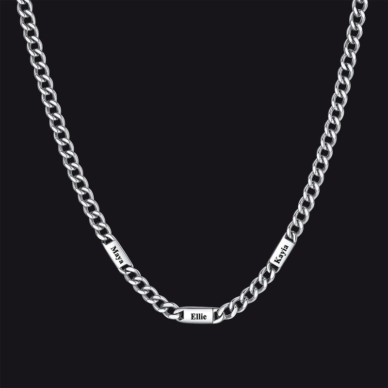 Customized Engraved Cuban Chain Name Link Necklace for