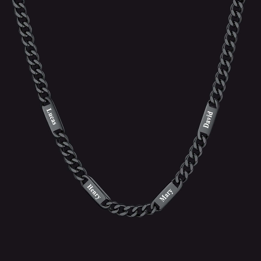 Customized Engraved Cuban Chain Name Link Necklace for
