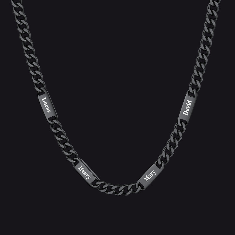 Customized Engraved Cuban Chain Name Link Necklace for