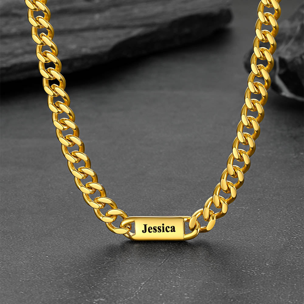 To My Engraved Name Chain Necklace, Birthday or Anniversary Gift for Him