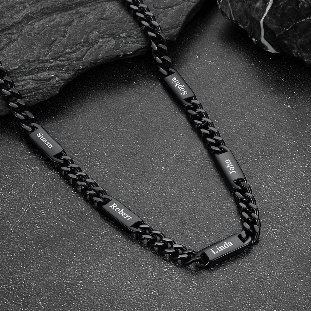 Customized Engraved Cuban Chain Name Link Necklace for