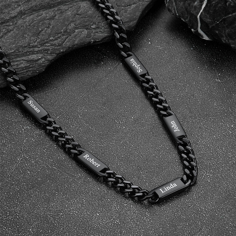5/7mm Engraved Name Cuban Chain & Bracelet Gift Set for