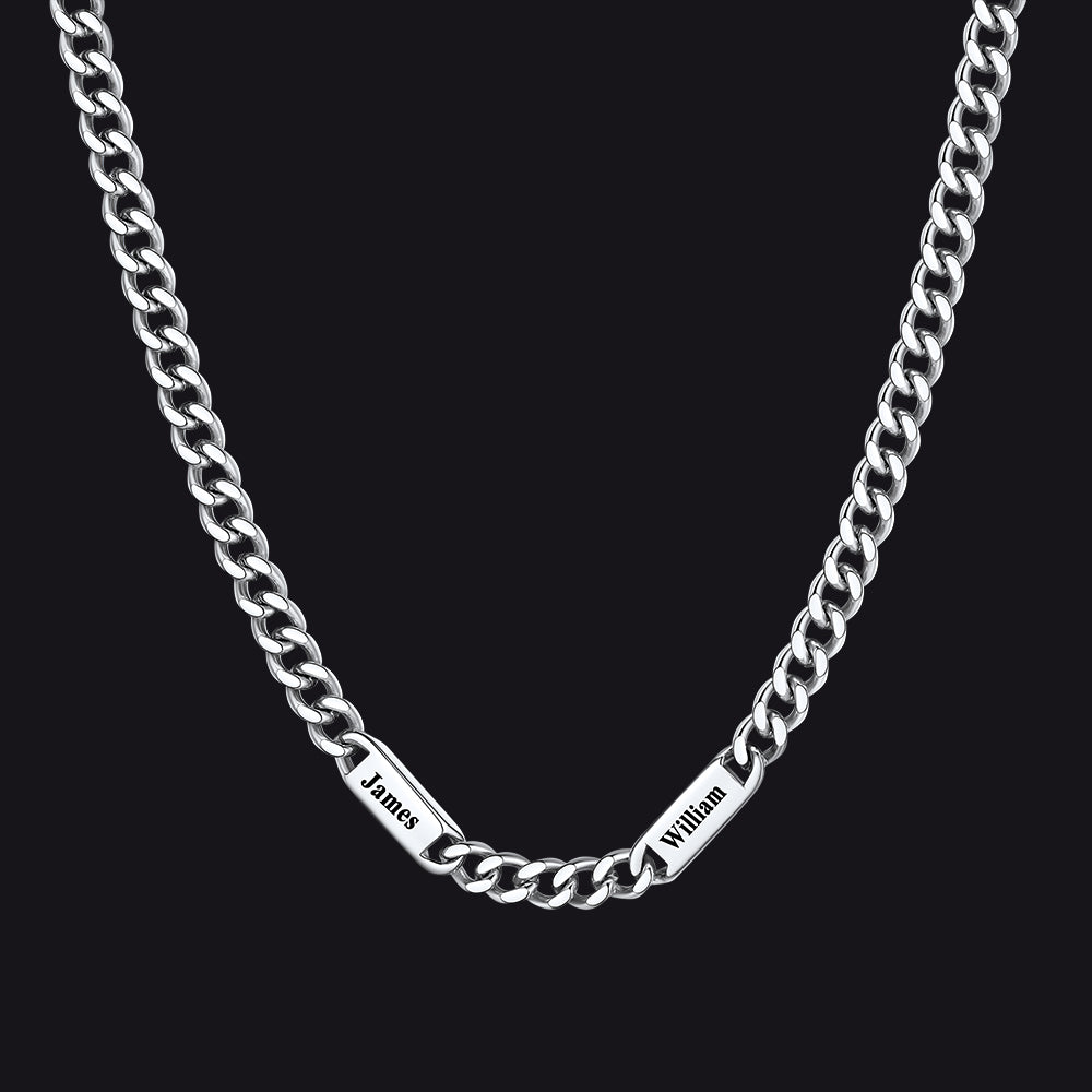 Customized Engraved Cuban Chain Name Link Necklace for