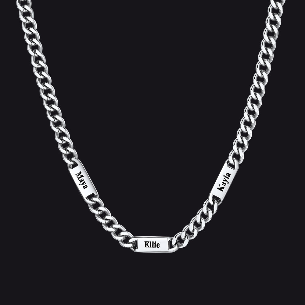 Customized Engraved Cuban Chain Name Link Necklace for