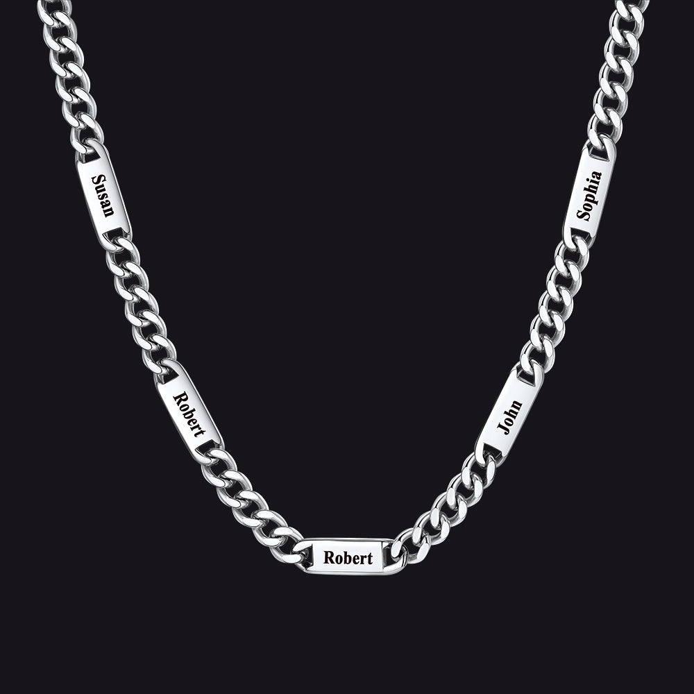 Customized Engraved Cuban Chain Name Link Necklace for