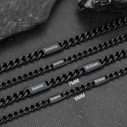 Customized Engraved Cuban Chain Name Link Necklace for