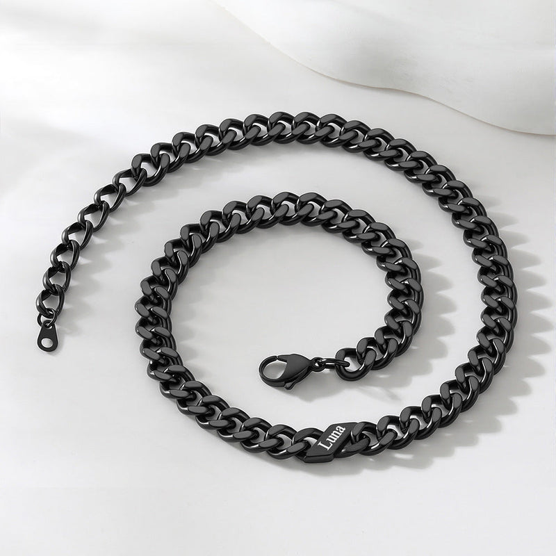 Custom Cuban Link Chains With Names Necklace for , 5/7/9mm Width
