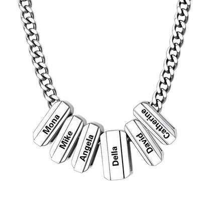 Personalized Engraved Name Chain Charm Necklace for
