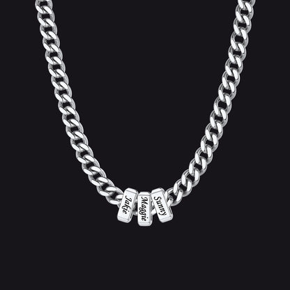 Custom Multi Charm Name Cuban Link Chain Necklace for Father Gift