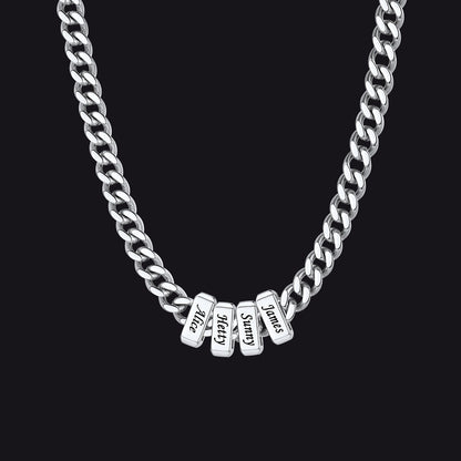 Custom Multi Charm Name Cuban Link Chain Necklace for Father Gift