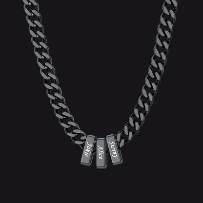 Custom Multi Charm Name Cuban Link Chain Necklace for Father Gift