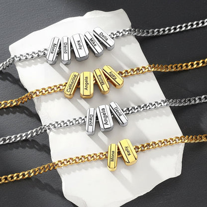 Personalized Engraved Name Chain Charm Necklace for