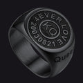 Gothic Engraving Initial Signet Ring for