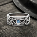 Eye and Rose Stainless Steel Goth Ring
