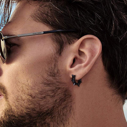 Punk Spike Rivet Huggie Hoop Earrings for