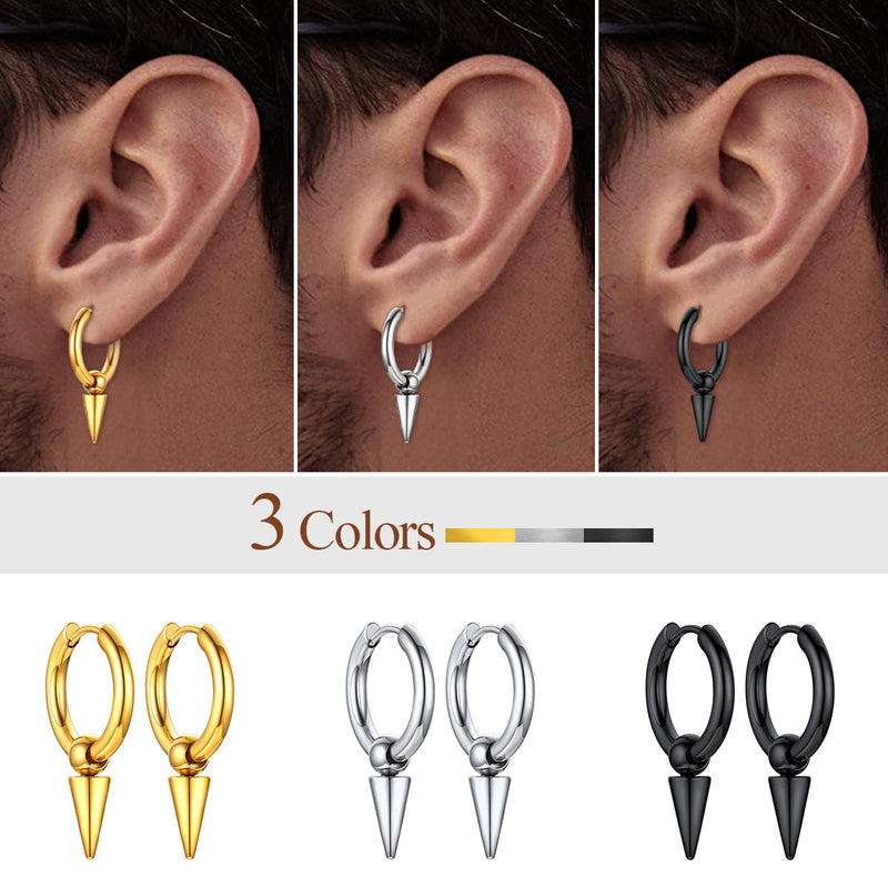 Punk Spike Huggie Hoop Earrings for