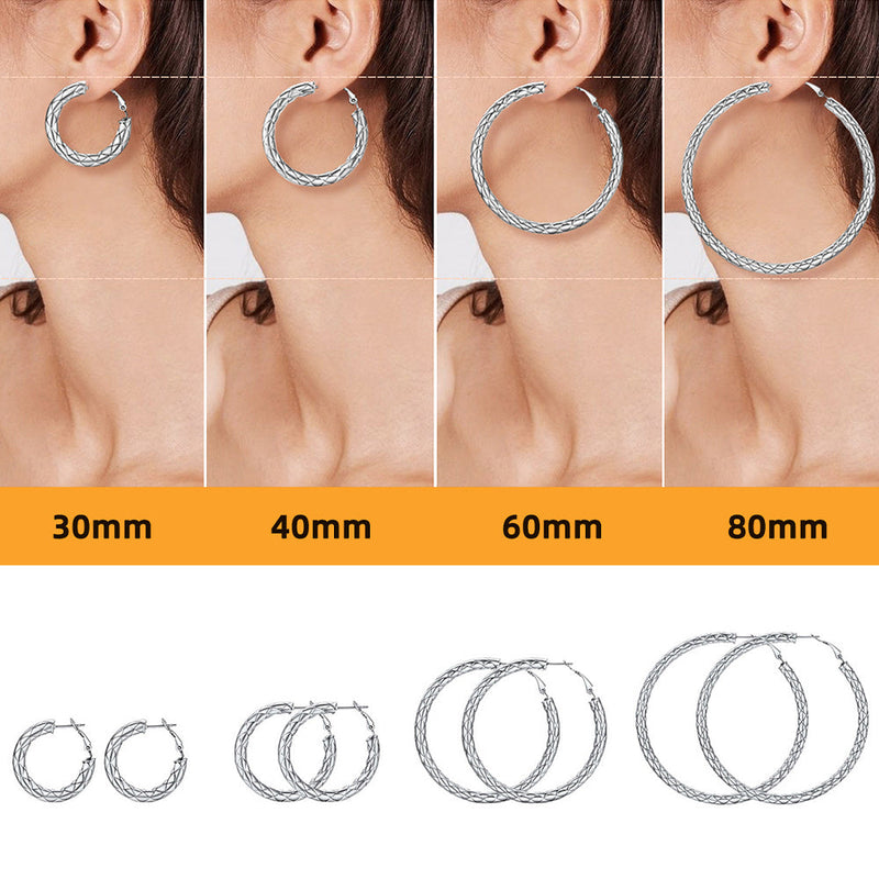 30/40/60/80mm Simple Oversized Hoops Earrings for