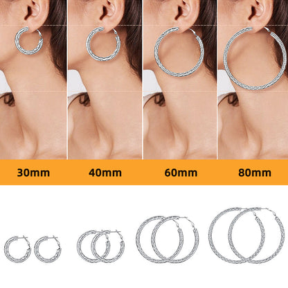 30/40/60/80mm Simple Oversized Hoops Earrings for