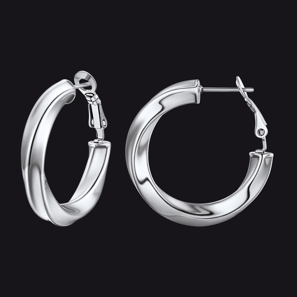 Thick Hoops Loop Earrings for 30/40/60/80mm