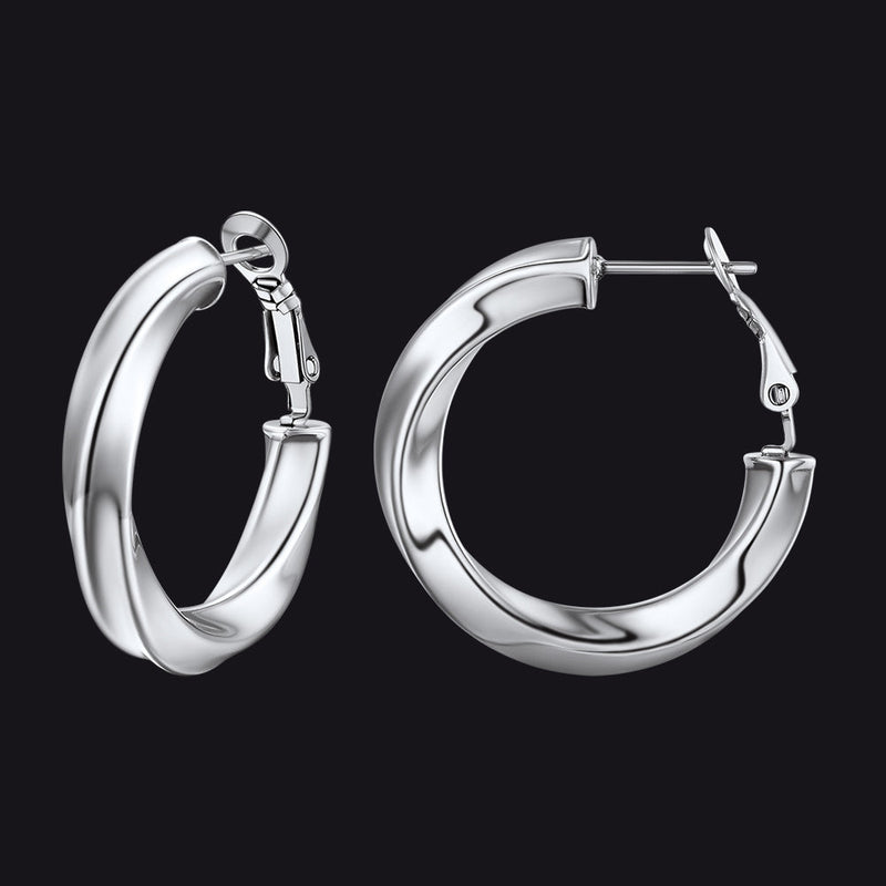 Thick Hoops Loop Earrings for 30/40/60/80mm