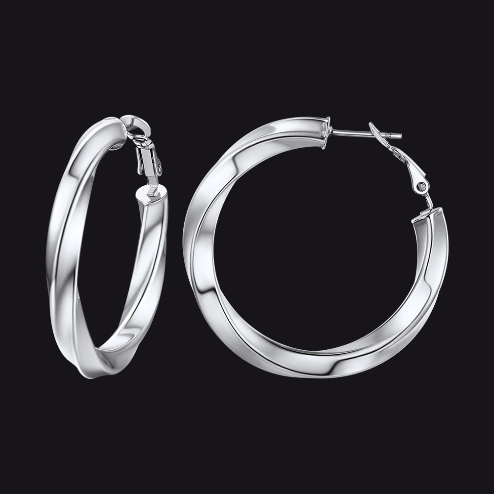 Thick Hoops Loop Earrings for 30/40/60/80mm
