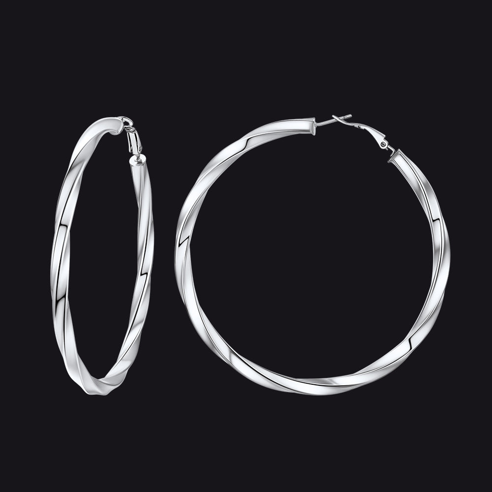 Thick Hoops Loop Earrings for 30/40/60/80mm